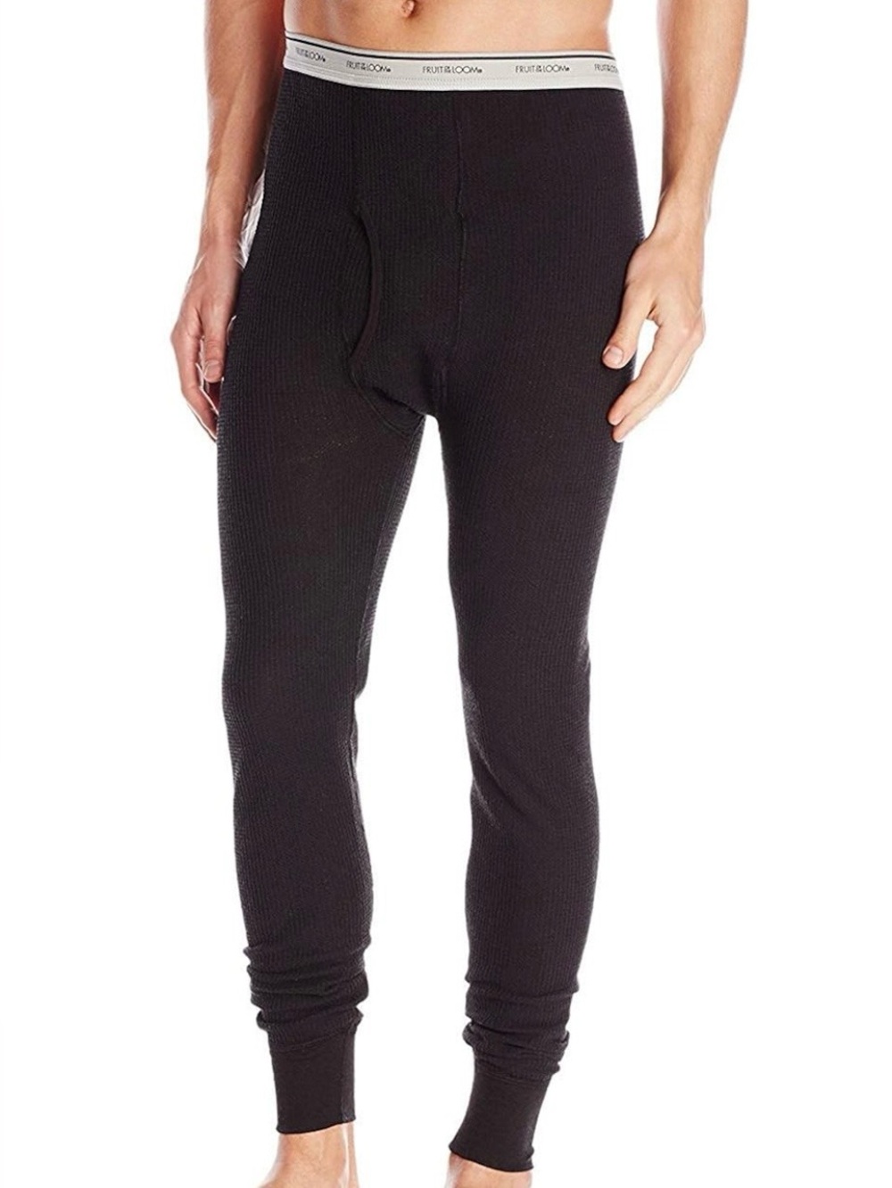 Fruit of the Loom Men’s Size Large Black Thermal Pants/Long Underwear